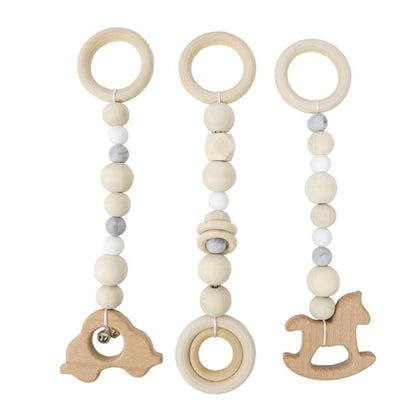 3 Pcs/Set Nordic Baby Gym Frame Game Pendants Sensory Nursery Ring-Pull Toy Wooden Clothes Rack Kids Room Decoration