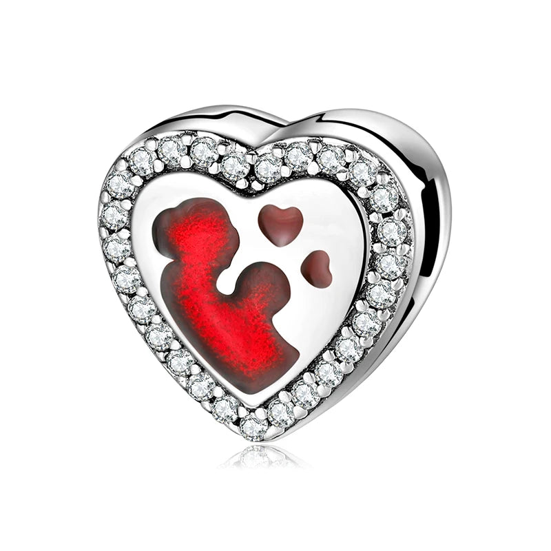 High Quality Clip Beads 925 Sterling Silver Hearts and Round Charms Fit Original Reflexions Bracelet Charms Jewelry Making