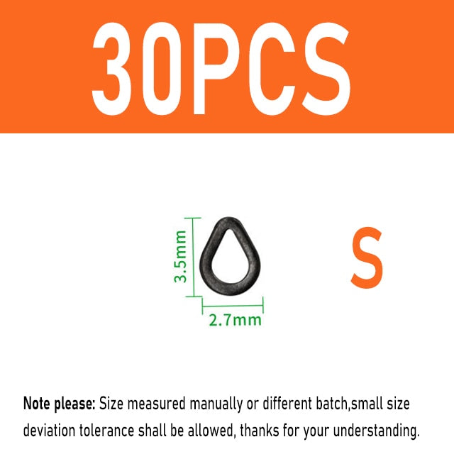 [ 30PCS] Flat Round Matt Black O Ring Carp Fishing Rig Terminal End Tackle Accessory 2mm 2.5mm 3.1mm Tippet Rig Ring