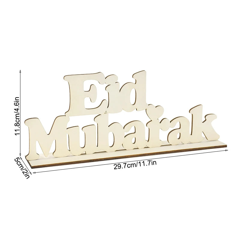 Eid Mubarak Wooden Ornament Ramadan Decorations for Home Islamic Muslim Party Supplies Eid Al Adha Favor Ramadan Kareem
