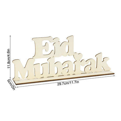 Eid Mubarak Wooden Ornament Ramadan Decorations for Home Islamic Muslim Party Supplies Eid Al Adha Favor Ramadan Kareem