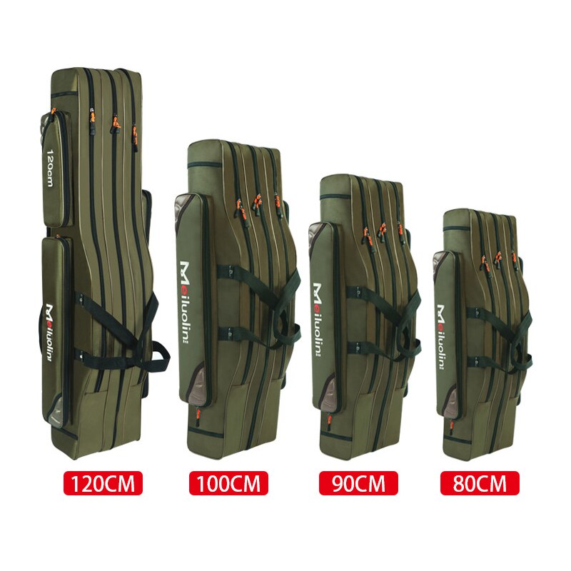 Oxford Fishing Bag Thicken 2/3 Layers 120cm Portable Fishing Tackle Bag Folding Fishing Rod Handbag Big Capacity Backpack XA115G
