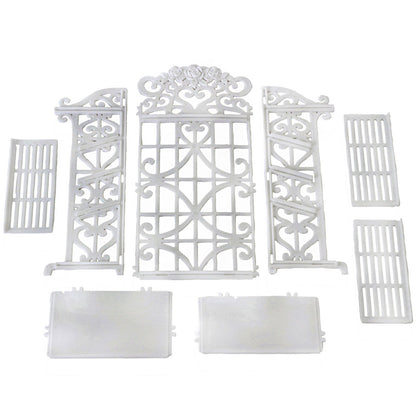 1x Plastic White Doll Shoes Rack / Random 12 Pairs Shoes Dollhouse Furniture Accessories for Barbie Doll Kids Toy