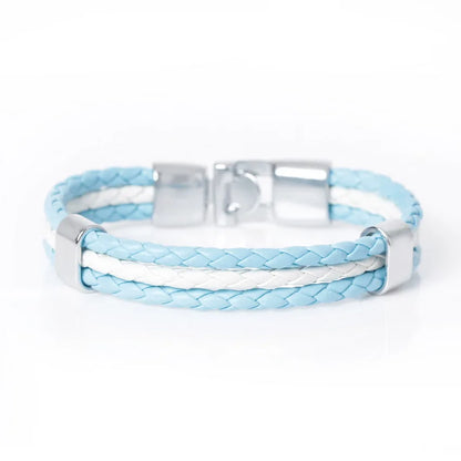 XQNI Fashion National Spain Flag ID Leather Bracelet Trendy Braided Surfer Bandage Charm Sporty Bracelets for Men Women Bangles