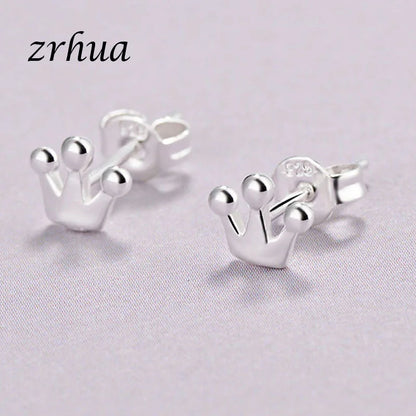 Newest 925 Sterling Silver Needle Women's Jewelry Cute Chic Stud Earrings for School Girls Kids Lady Birthday S925 Stamp