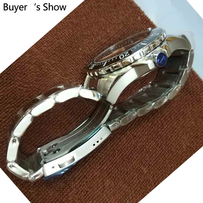Parnis 44MM Luxury Automatic Diver Watch Waterproof 200m Stainless Steel Mechanical Men's Watches Sapphire Glass With Box