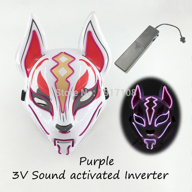 Fashion Halloween Party Mask Light Up Neon LED Mask for Halloween Carnival Party Glowing Anime Mask for Cosplay Decoration