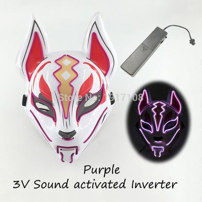 Fashion Halloween Party Mask Light Up Neon LED Mask for Halloween Carnival Party Glowing Anime Mask for Cosplay Decoration