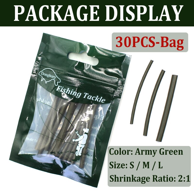 30PCS Carp Fishing Accessories Anti Tangle Sleeves Line Aligner Tube for Carp Fishing Rig Hair Ronnie Rig Terminal Tackle