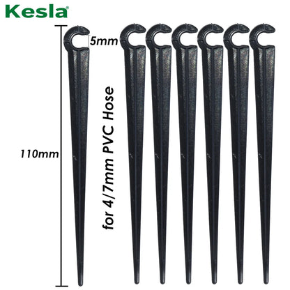 50-200pcs Durable 1/4'' C-Type Hook Fixed Stem Support Holder Stakes for 4/7mm Hose Flowerpot Drip Irrigation Fitting Greenhouse