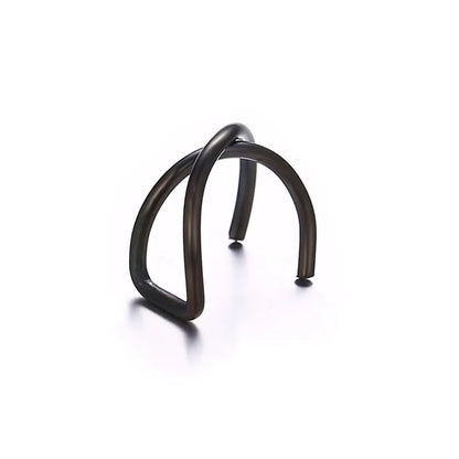 5Pcs/Set Stainless Steel C Shape Cross Clip Ear Cuffs Leaf Ear Clip Earrings for Women No Piercing Fake Cartilage Earring