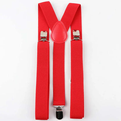 Solid Color Man's Belt Men Women Suspenders Polyester Y-Back Braces Adjustable Elastic