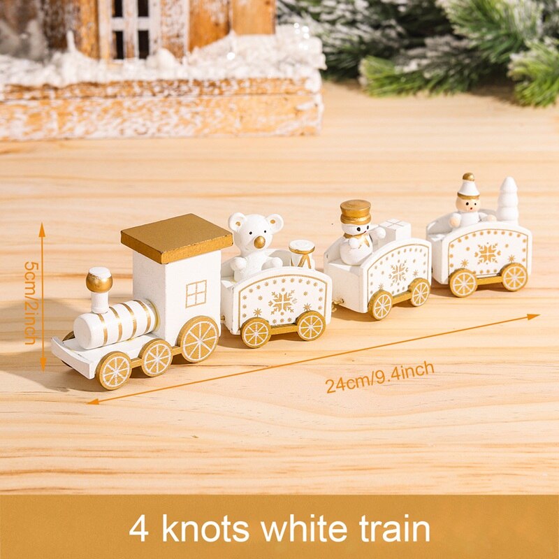Christmas Wooden Train Merry Christmas Decoration for Home 2023 Christmas Ornaments Navidad Xmas New Year 2024