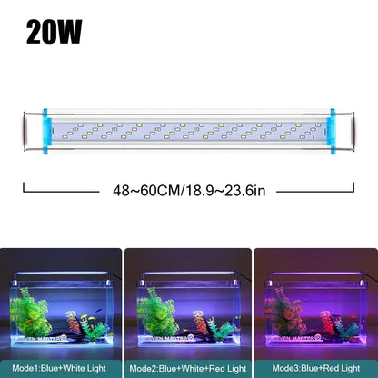 18-75cm Super Slim LEDs Aquarium Lighting Aquatic Plant Light Extensible Waterproof Clip on Lamp for Fish Tank 90-260v