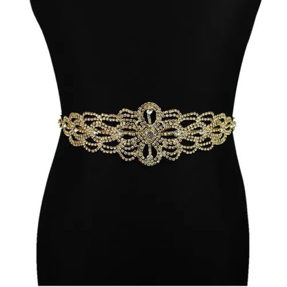 Handmade Silver Bridal Belt Rhinestone Waistband Applique for Evening Prom Dresses Wedding Decoration White Beige Sash Ribbon