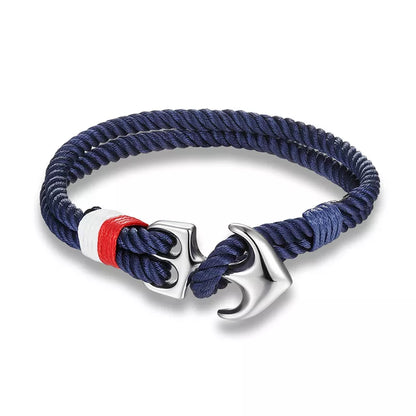 MKENDN High Quality Anchor Bracelets Men Charm Nautical Survival Rope Chain Paracord Bracelet Male Wrap Metal Sport Hooks