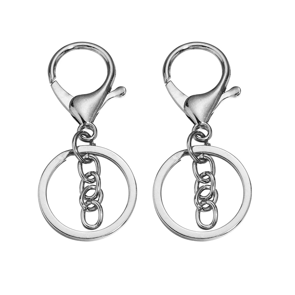 Louleur Key Chain Key Ring Keychain Bronze Rhodium Gold Color 28mm Long Round Split Keyrings DIY Jewelry Making