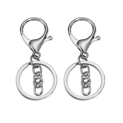 Louleur Key Chain Key Ring Keychain Bronze Rhodium Gold Color 28mm Long Round Split Keyrings DIY Jewelry Making