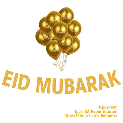 EID MUBARAK Moon Star Biscuit Mold Cookie Cutters Set Wooden EID Light Hanging Ramadan Mubarak Ramadan Kareem Party Home Decor