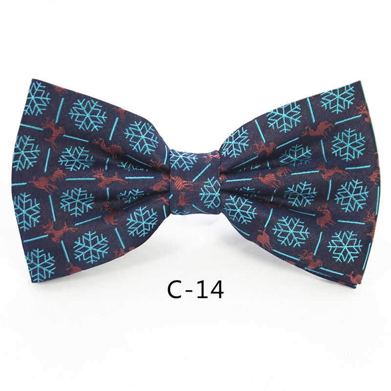 JEMYGINS Christmas Bow Ties for Mens Shirt  Snowflake Christmas Tree Pattern Men Silk Bow Tie  Christmas