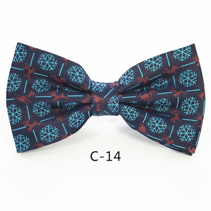 JEMYGINS Christmas Bow Ties for Mens Shirt  Snowflake Christmas Tree Pattern Men Silk Bow Tie  Christmas
