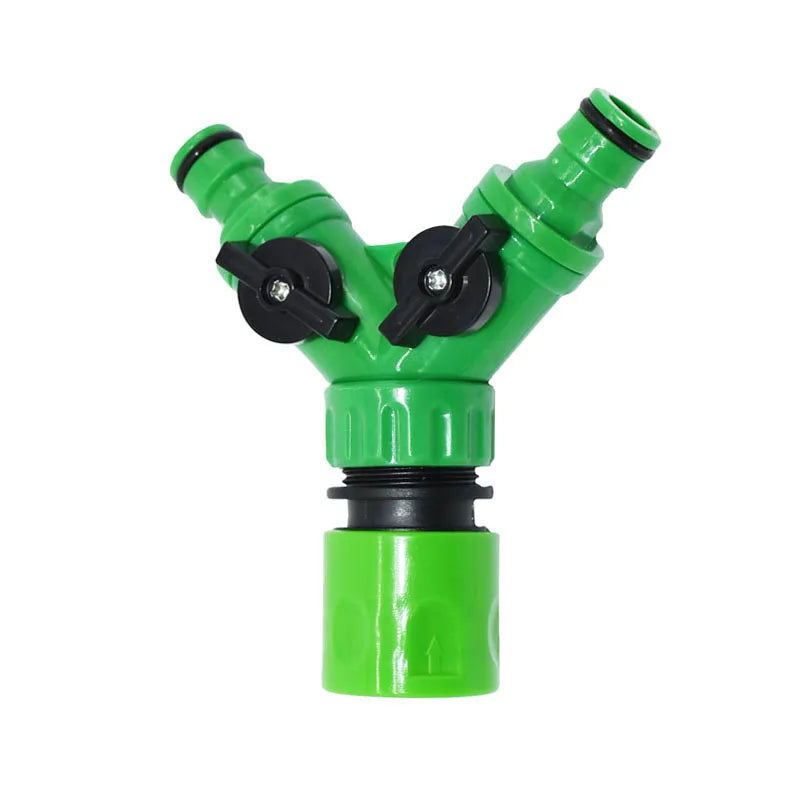 Irrigation 2 Way Tap Garden Tap Irrigation Valve Hose Pipe Splitter 2 Way Quick Connector Adapter 1pcs