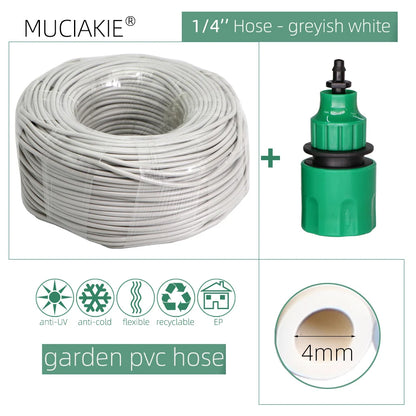 10/20/25/40 Meter 4/7mm Garden Water Hose With Quick Connector Micro Drip Misting Irrigation Tubing Pipe PVC Hose 1/4'' New Hose