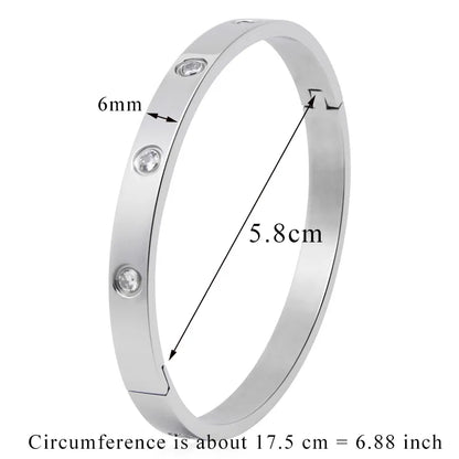 Beautiful Lovers Bracelets Woman Bracelets Stainless Steel Bangles and Bangles Cubic Zirconia Golden Woman Jewelry