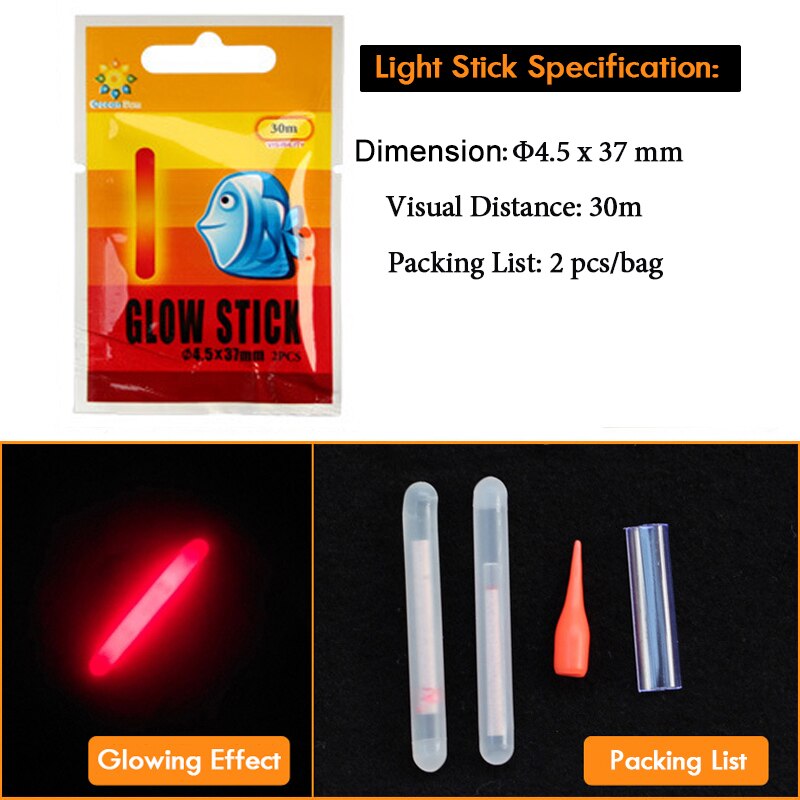 WLPFISHING Lightstick (25pcs or 10pcs) 5bags/Lot Fishing Float Electic Floaters Luminous Light Stick Fluorescent Glowing Stick
