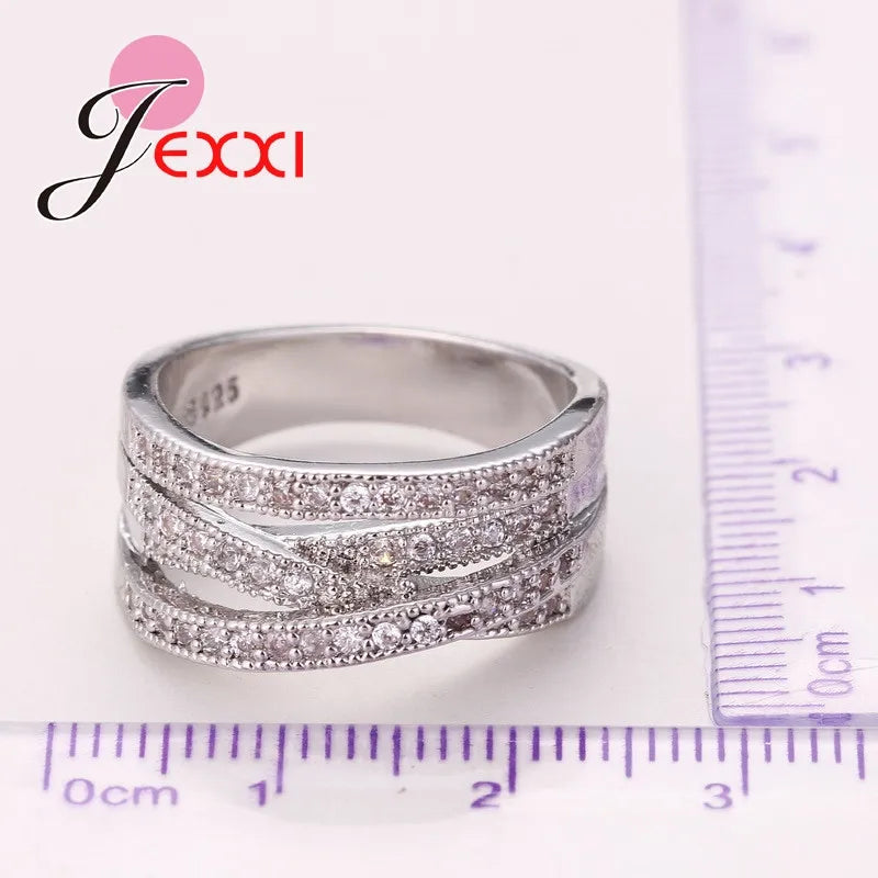 New Fashion Rings for Women Party Elegant Luxury Bridal Jewelry 925 Sterling Silver Wedding Engagement Ring High Quality