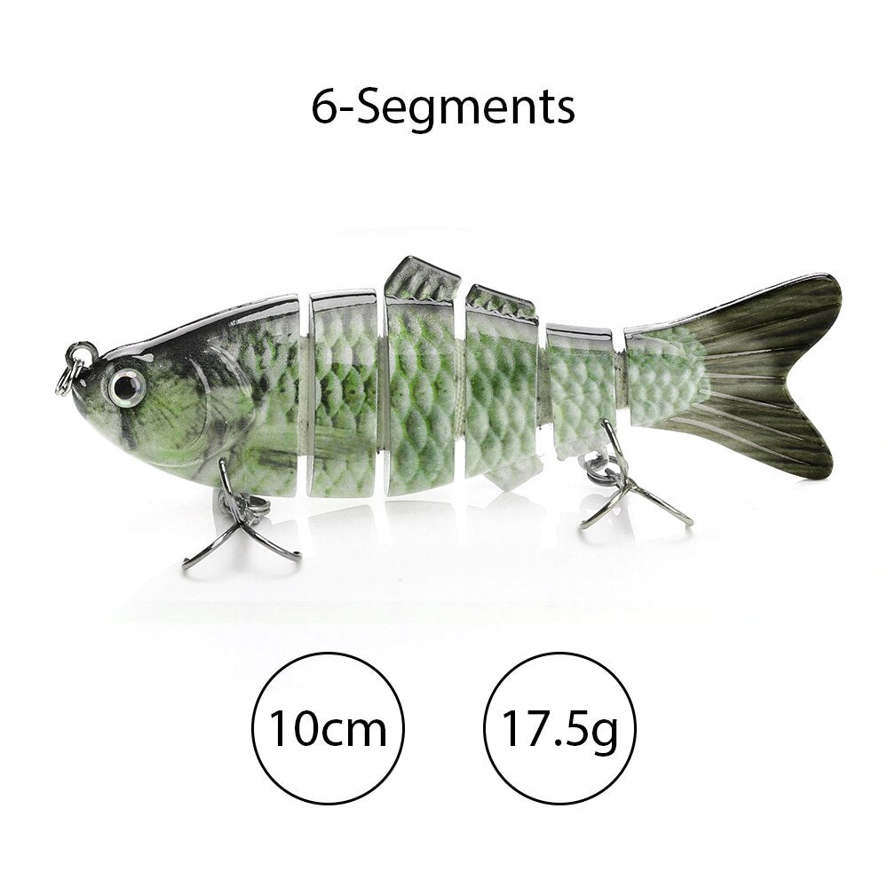 TREHOOK Sinking Wobblers Fishing Lures 10cm 17.5g 6 Multi Jointed Swimbait Hard Artificial Bait Pike/Bass Fishing Lure Crankbait
