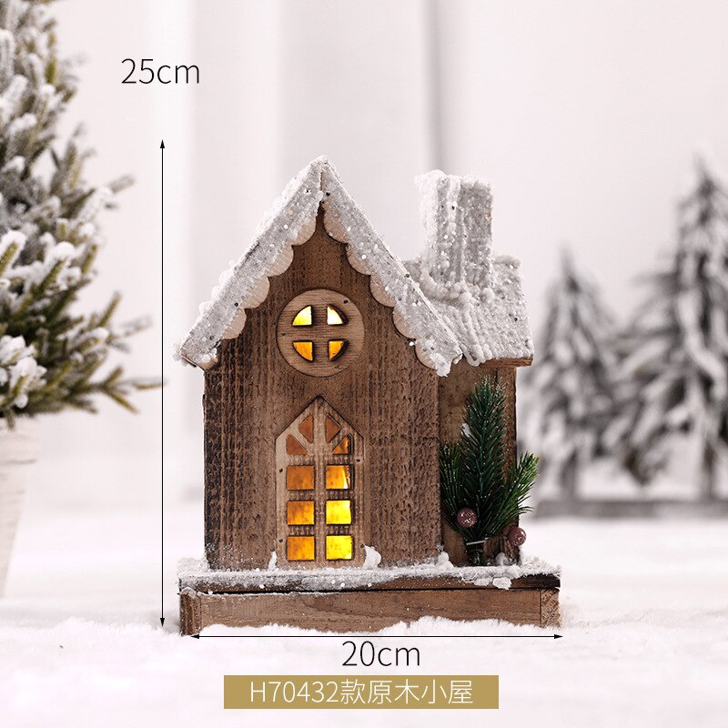 Creative Christmas Wooden Decorative House Pendant Simulation Street Light Model Light Christmas Party Home Decoration Navidad