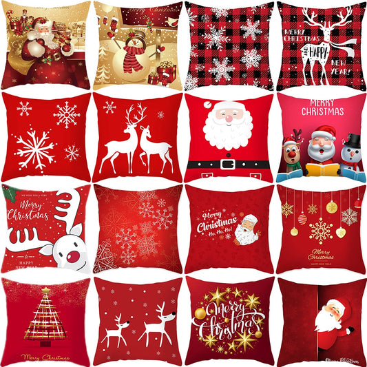 Christmas Cushion Cover Merry Christmas Decor for Home Santa Claus Christmas Ornament Xmas Navidad 2023 Happy New Year 2024