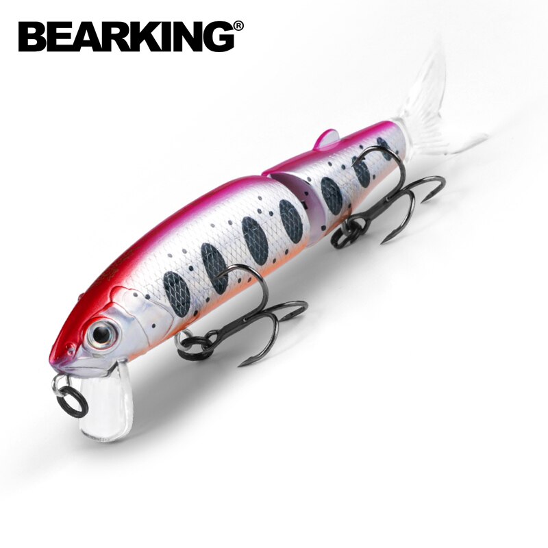 Bearking 11.3cm 13.7g  Hot Fishing Lure Minnow Quality Professional Bait Swim Bait Jointed Bait Equipped Black or White Hook