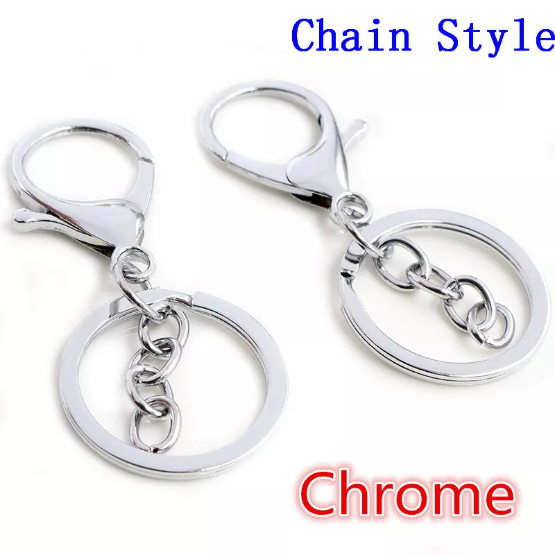 5pcs/Lot 30mm Key Ring Long 70mm Popular Classic 11 Colors Plated Lobster Clasp Key Hook Chain Jewelry Making for Keychain