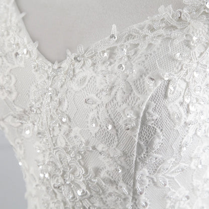 PoemsSongs Real Photo Boat Neck Beautiful Lace Wedding Dress  for Wedding Vestido De Noiva Mermaid Wedding Dress
