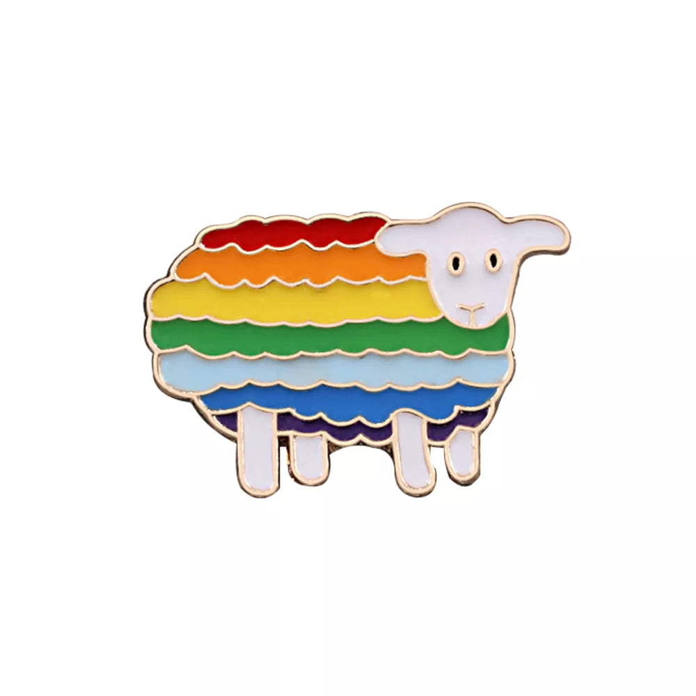 9 Style LGBT Design Rainbow Creative Heart Yeh Finger Pin Brooch Metal Pins Badge Denim Enamel Lapel Jewelry Women