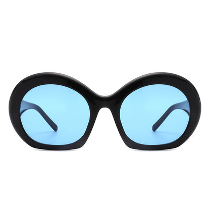 Vanta - Oversized Round Futuristic Oval Glasses Trendy Sunglasses Shades