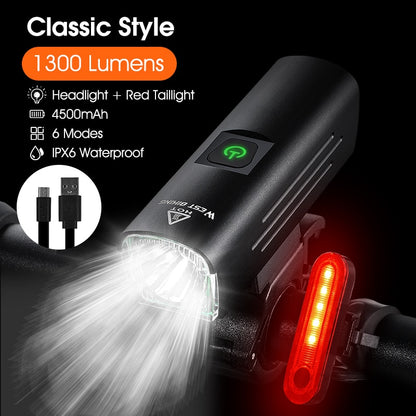 WEST BIKING Bike Front Light Induction Bicycle Bright Light USB Charging Flashlight Cycling Waterproof Torch Bike Headlight