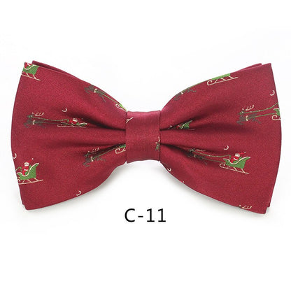 JEMYGINS Christmas Bow Ties for Mens Shirt  Snowflake Christmas Tree Pattern Men Silk Bow Tie  Christmas