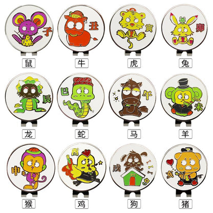 1.18 Inch Golf Ball Mark W Magnetic Golf Hat Clip Mark Golf Ball Position 24 Kinds for Choice Golf Marker