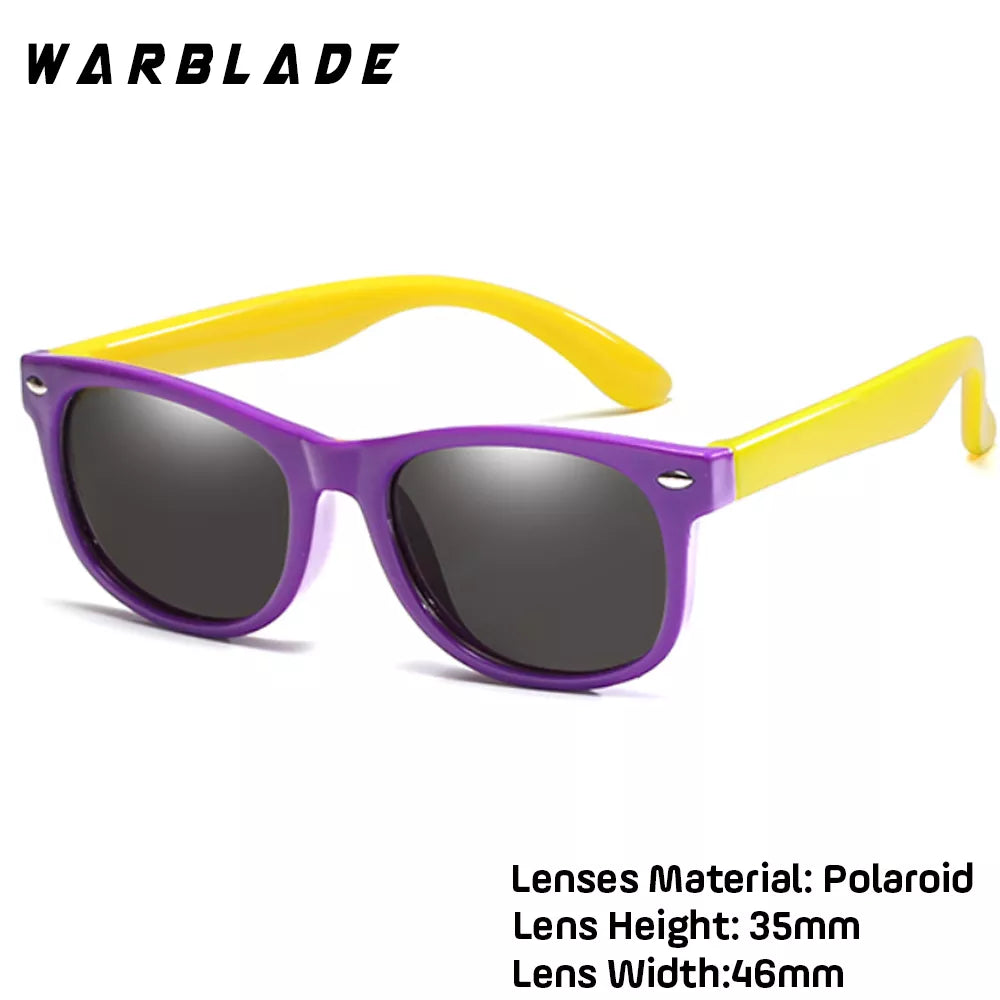 WarBlade Fashion Kids Sunglasses Children Polarized Sun Glasses Boys Girls Glasses Silicone Safety Baby Shades UV400 Eyewear