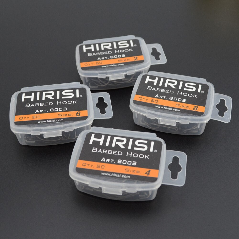 100pcs Coating High Carbon Stainless Steel Barbed Carp Fishing Hooks Pack With Retail Original Box 8003