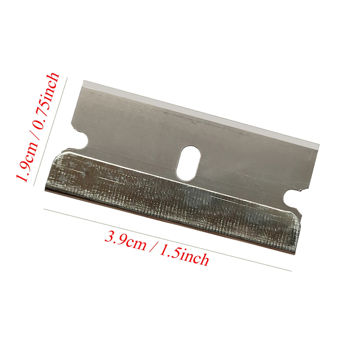 CNGZSY 100PCS Carbon Steel Razor 1.5" Single Edged Plastic Blade Tip for Automotive Glue Scraper Ceramic Oven Glass Clean Shovel