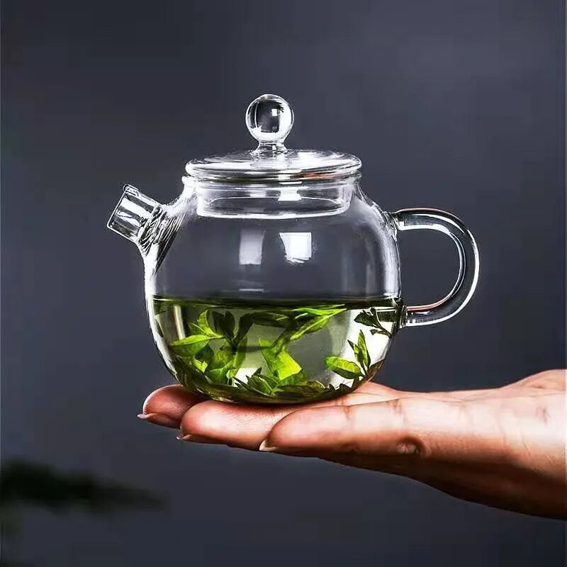 1Pcs 120ML Mini Glass Teapot and 50ml Double Glass Cup Japanese Style Tea Maker