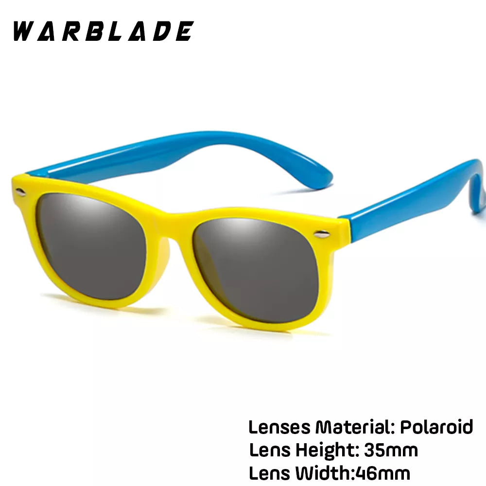 WarBlade Fashion Kids Sunglasses Children Polarized Sun Glasses Boys Girls Glasses Silicone Safety Baby Shades UV400 Eyewear
