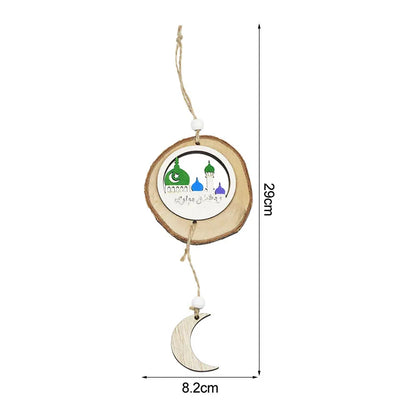 Wooden EID Mubarak Decoration Ramadan Mubarak Ornaments Islamic Muslim Pendant Eid Al Adha Party Supplies Ramadan Kareem