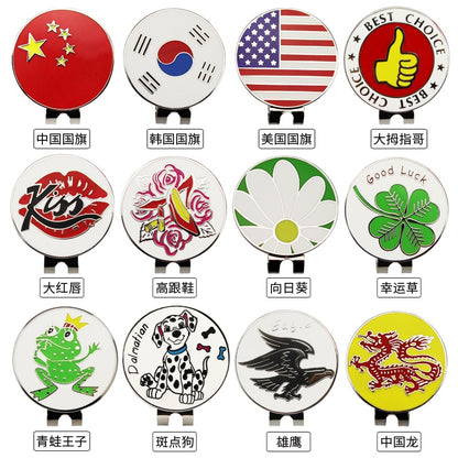 1.18 Inch Golf Ball Mark W Magnetic Golf Hat Clip Mark Golf Ball Position 24 Kinds for Choice Golf Marker