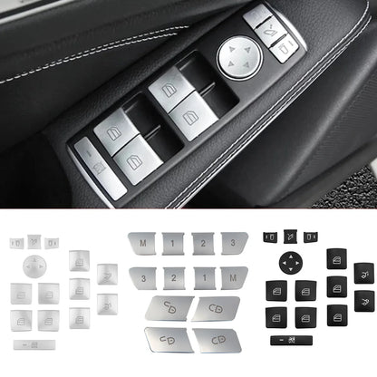 AngelguoguoCar Window Glass Lift Button Trim Cover Sticker for Mercedes Benz a/B/C(w204)/E(w212)/Gla /CLA/ GLK/ GLE-class