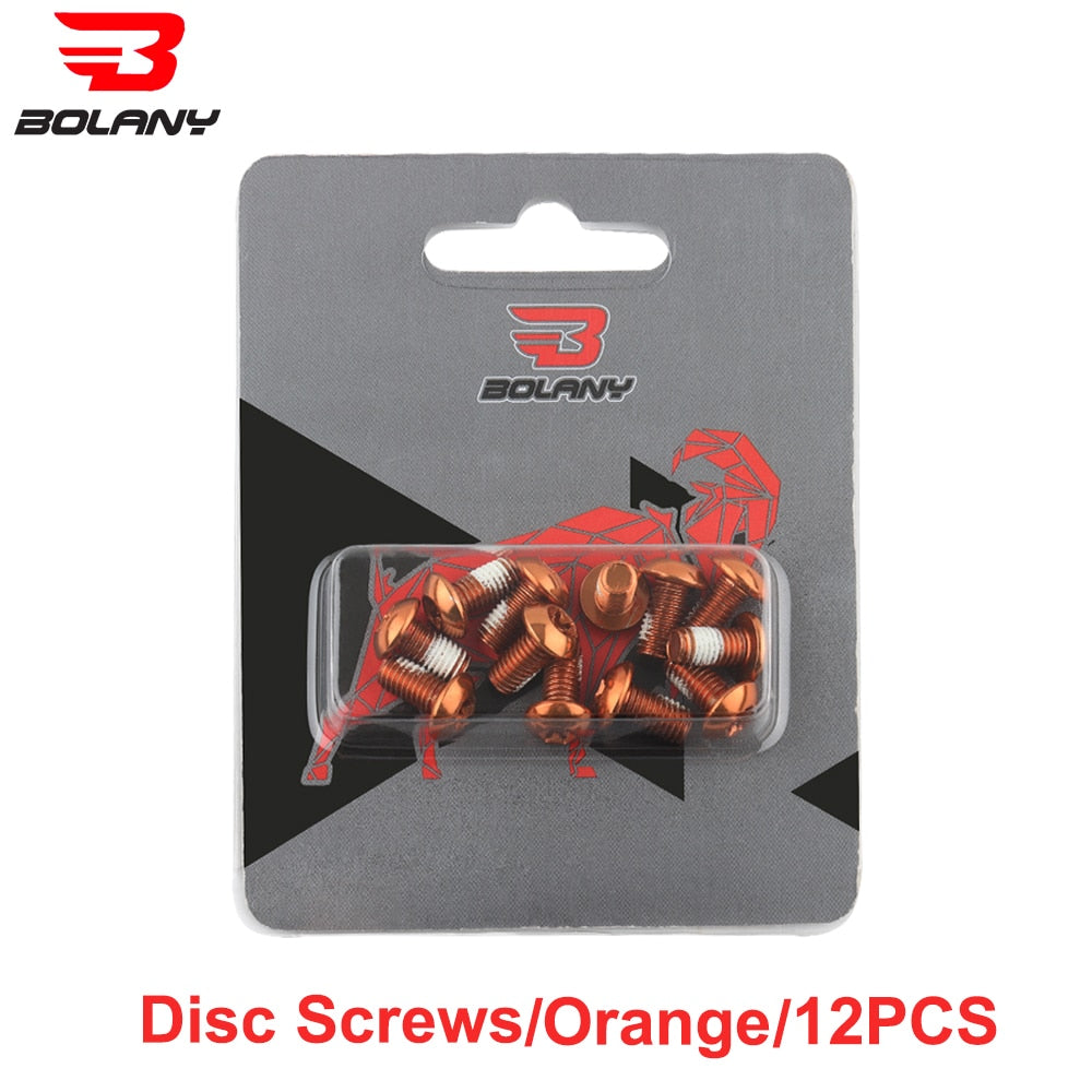 Bolany 12Pcs Bicycle Brake Disc Screws Bolt Rotor Replacement Cycling Colorful 1.8g for Mountain Bike Accessories